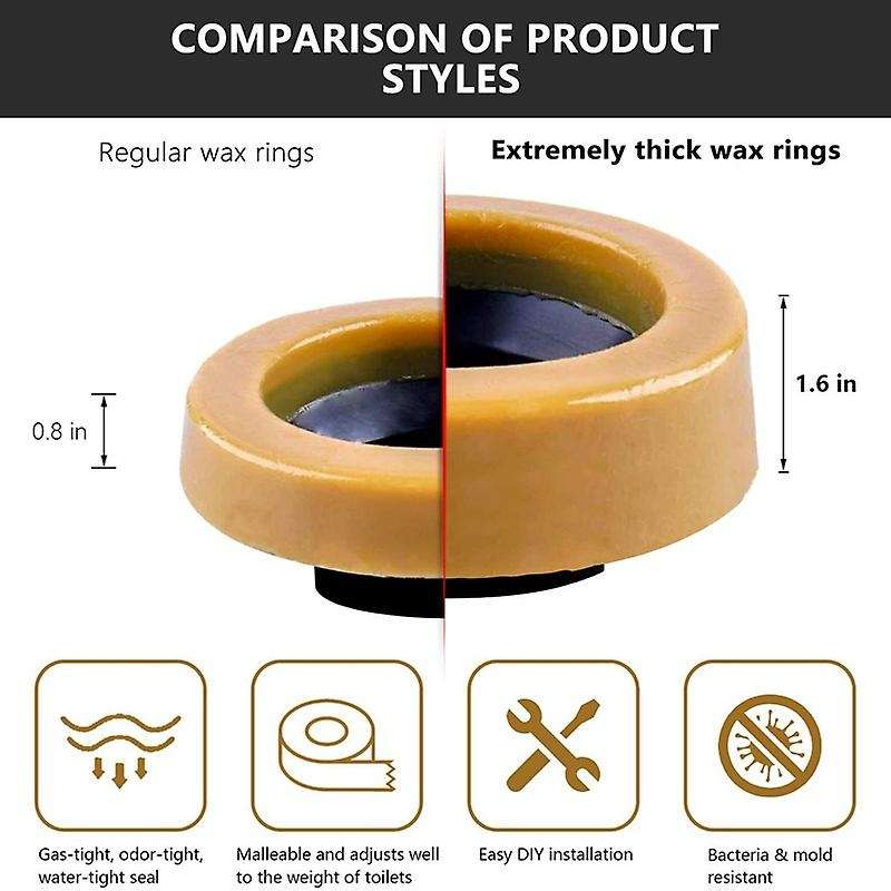 Toilet Wax Ring Kit for Outlet Toilets Install with Flange and Bolts