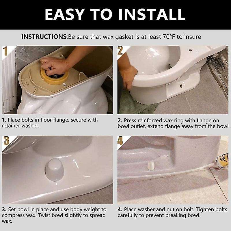 Toilet Wax Ring Kit for Outlet Toilets Install with Flange and Bolts