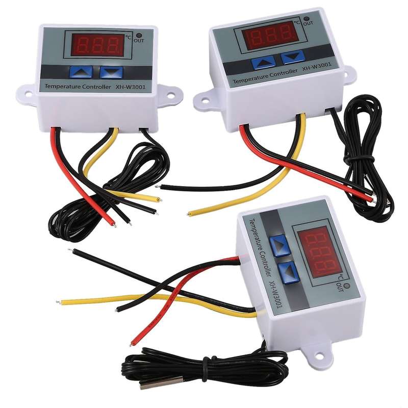 3pcs 220v 10a Digital Led Temperature Controller Switch Probe