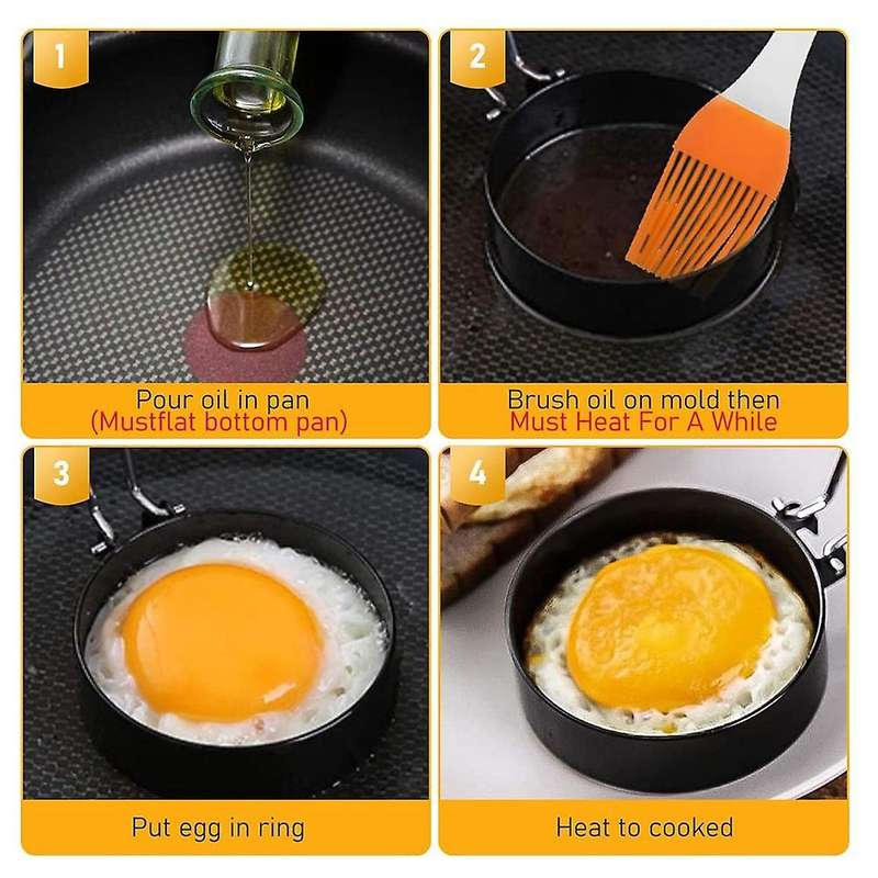 Egg Rings, Egg Ring for Frying Eggs Mcmuffins,4 Pack Stainless Steel