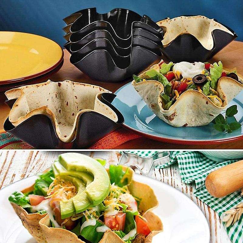 Nonstick Carbon Steel Tortilla Shell Pans Baking Molds Sets Black