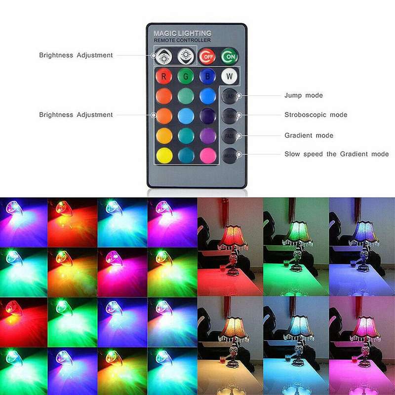 2x 3w Smart E12 Rgb Led Color Bulb with 24 Candle Remote Control