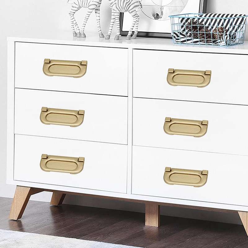 10pcs Cupboard Drawer Ring Pull Handles, Cabinet Door with Screws