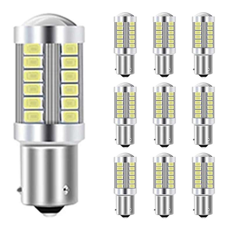 10pcs 1156 Bau15s Py21w Led Bulbs Car Tail Bulb Brake Lights