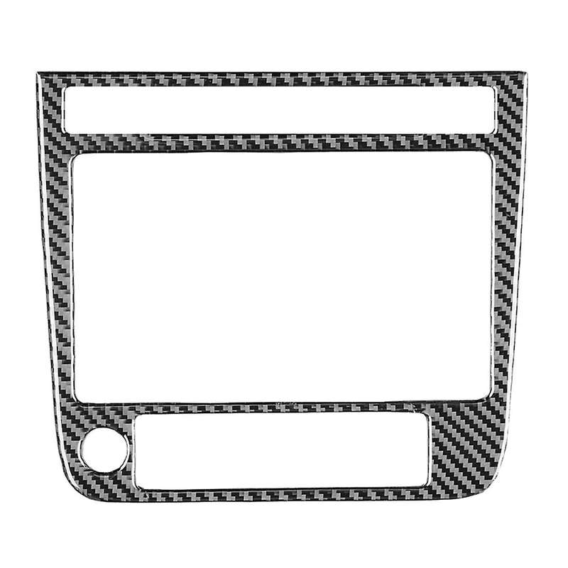 Carbon Fiber Center Console Navigation Panel Frame Cover Trim, B