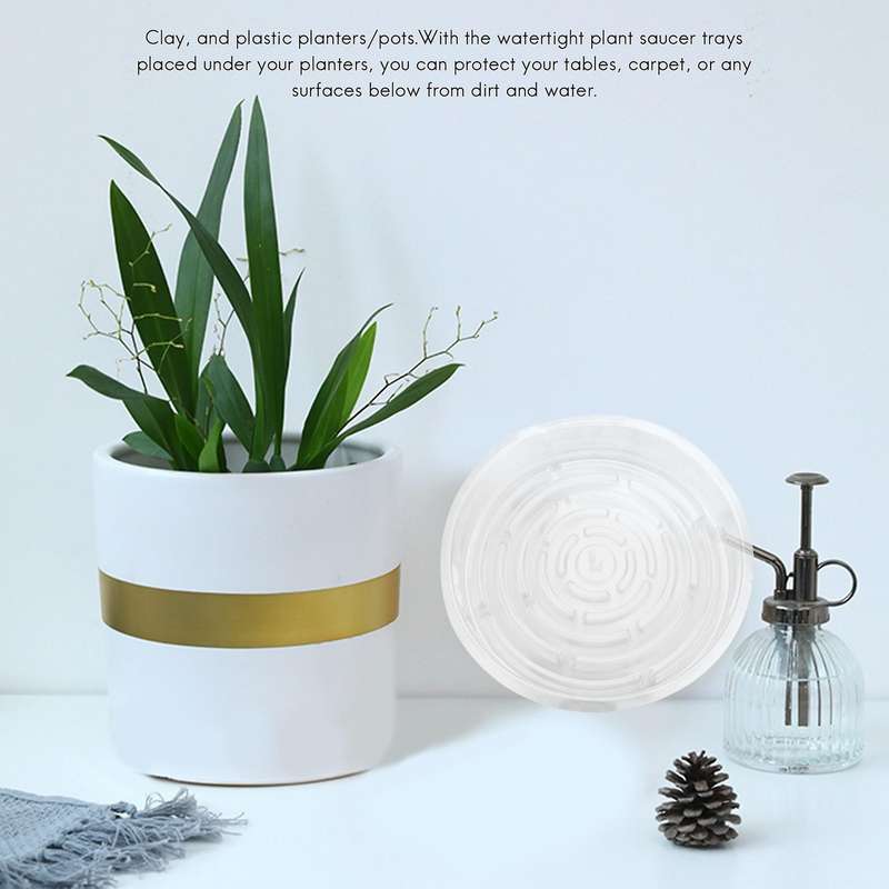 Plant Saucers, 10 Pack Of 30cm (12 Inch), Transparent Flower Pot Drip
