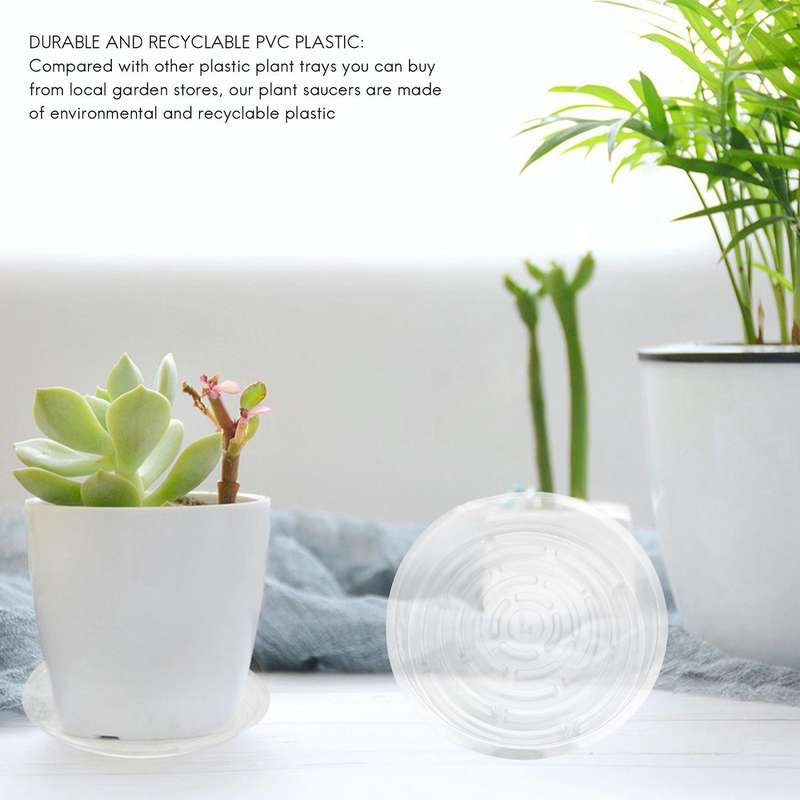 Plant Saucers, 10 Pack Of 30cm (12 Inch), Transparent Flower Pot Drip