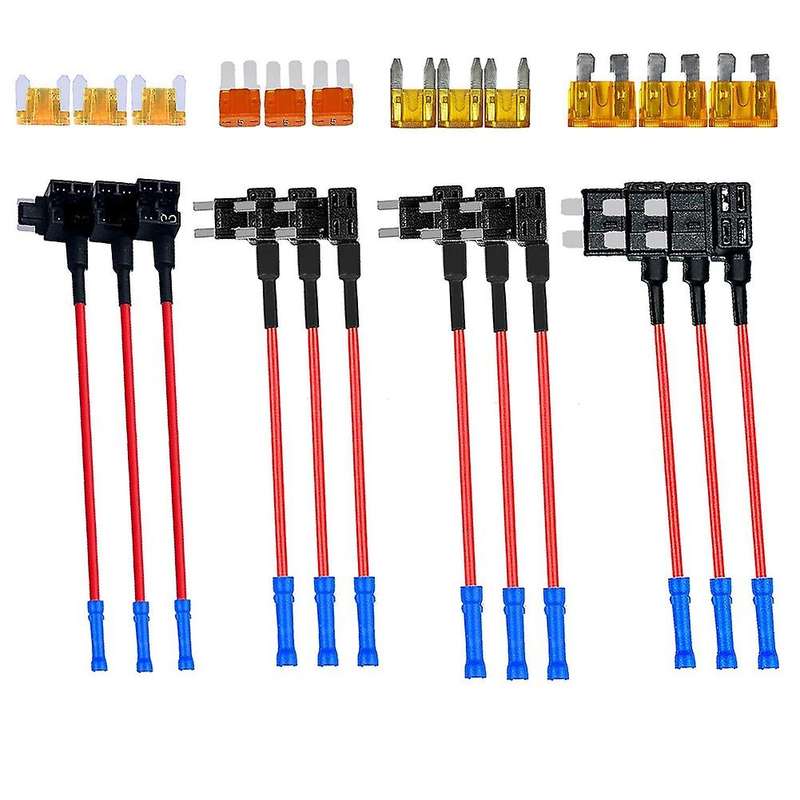 4 Types 12v Add-a-circuit Adapter and Fuse Kit,fuse Tap Fuse Holder