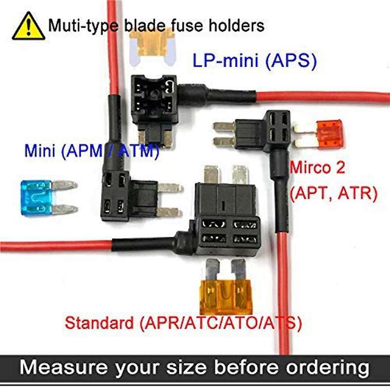 4 Types 12v Add-a-circuit Adapter and Fuse Kit,fuse Tap Fuse Holder