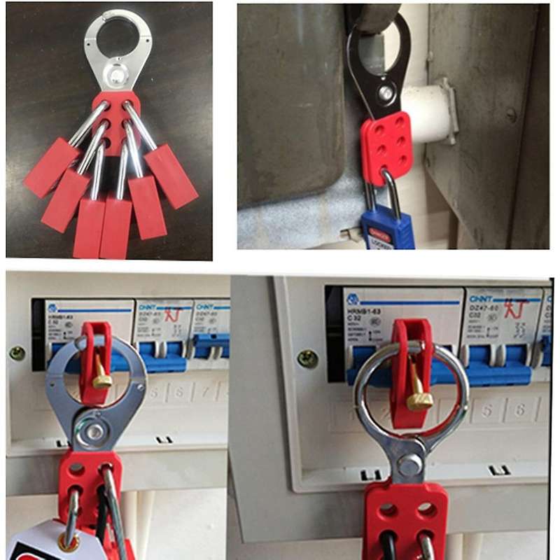 2 Pcs Lock Out Tag Out Lock Hasp Steel Nylon for Industry Equipment