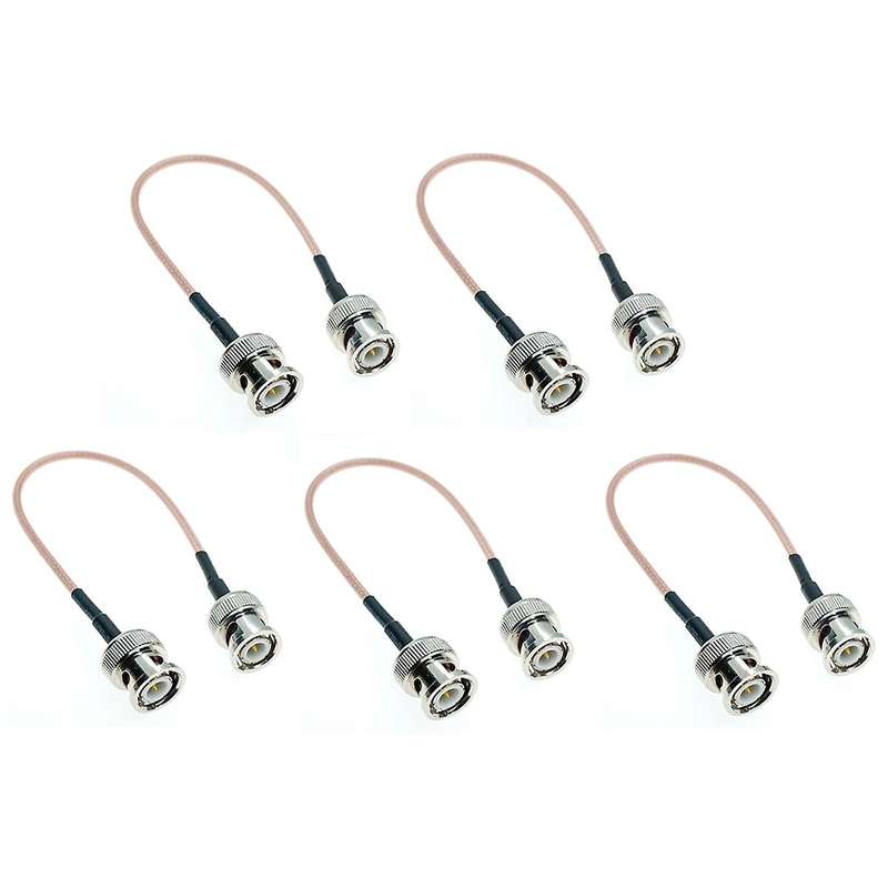 5pcs Rf Adapter Cable Bnc Male to Bnc Male Plug Connector (20cm)