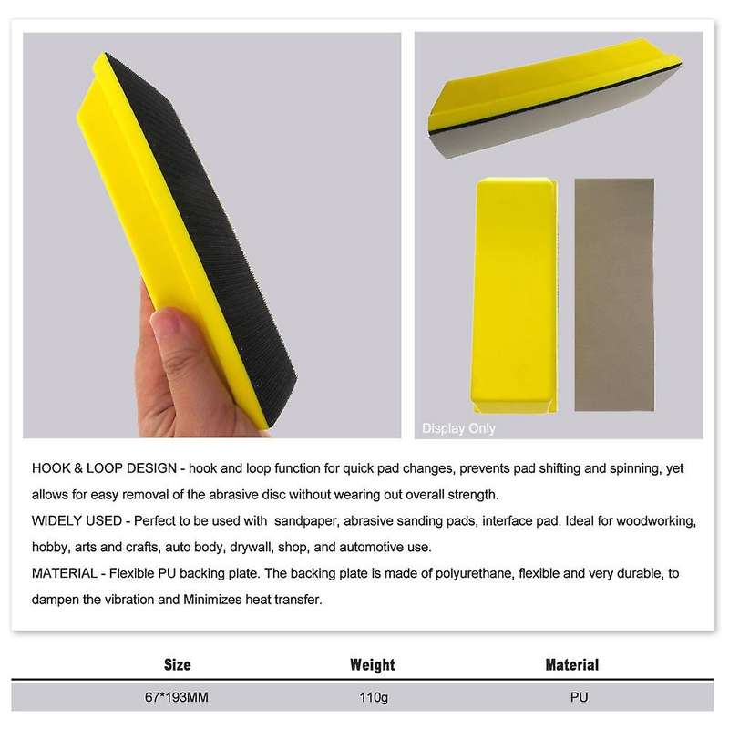 2pcs Hand Sanding Block Pu Foam for Hook Loop Sanding Discs