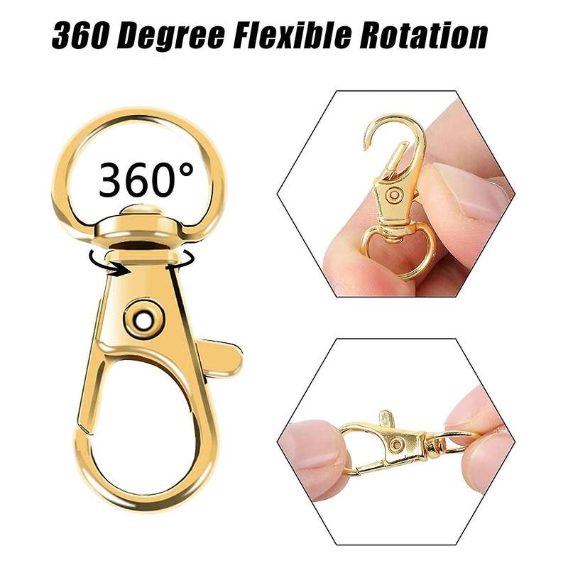 100pcs Swivel Clasps Lanyard Snap Hooks with Key Rings, Key Chain