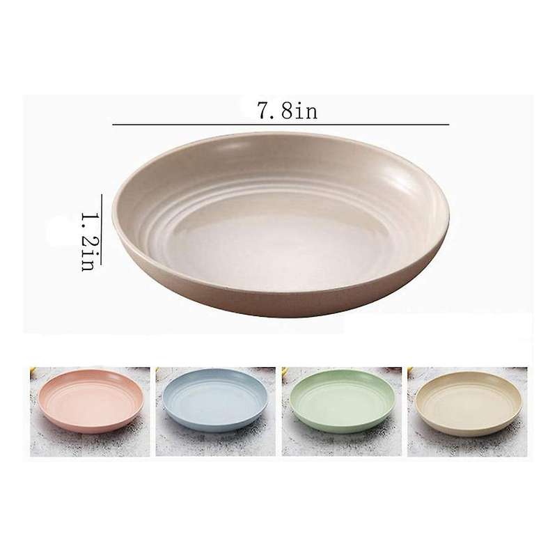 4 Pack Wheat Straw Plates Sets,dinner Dishes Lightweight