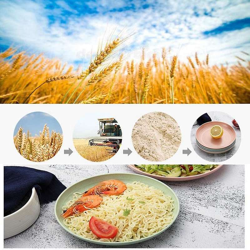 4 Pack Wheat Straw Plates Sets,dinner Dishes Lightweight