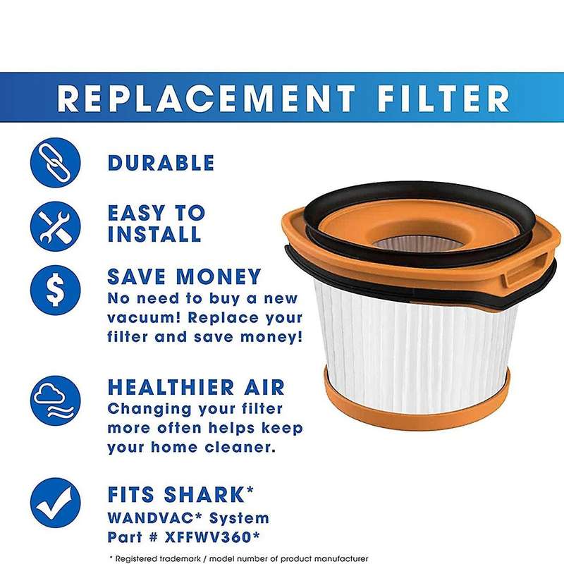 3pack Replacement Filter for Shark Wandvac System Wv360 Ws620 Ws630