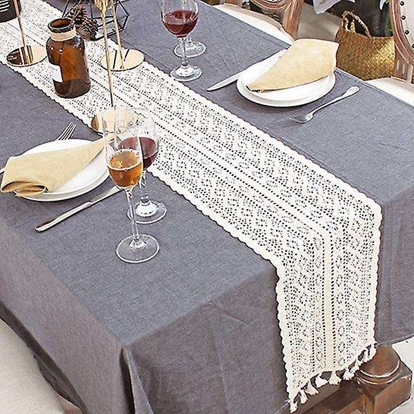 Macrame Table Runner, with Tassels,for Wedding Dining Table(24x220cm)