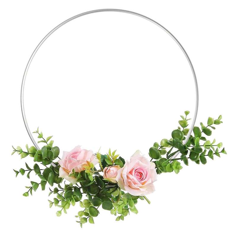 9 Pcs 3 Sizes Silver Metal Floral Hoop Wreath for Diy Floral Hoop