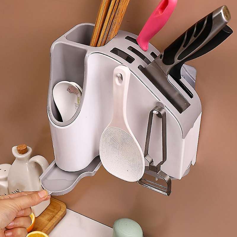 Knife Block Drainer Storage Box Knife Fork Spoon Rice Home Supplies B