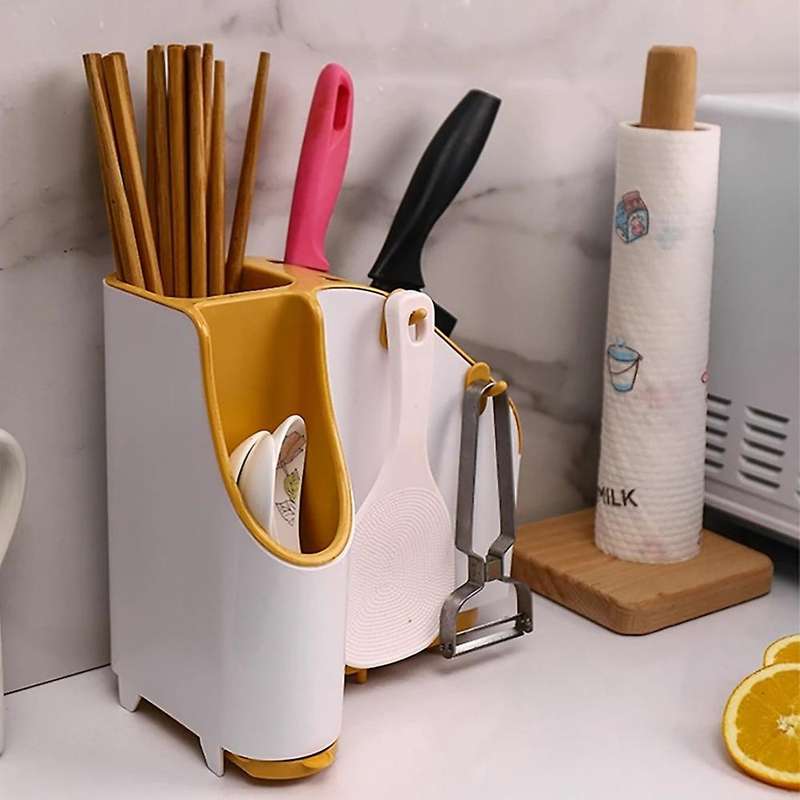 Knife Block Drainer Storage Box Knife Fork Spoon Rice Home Supplies B