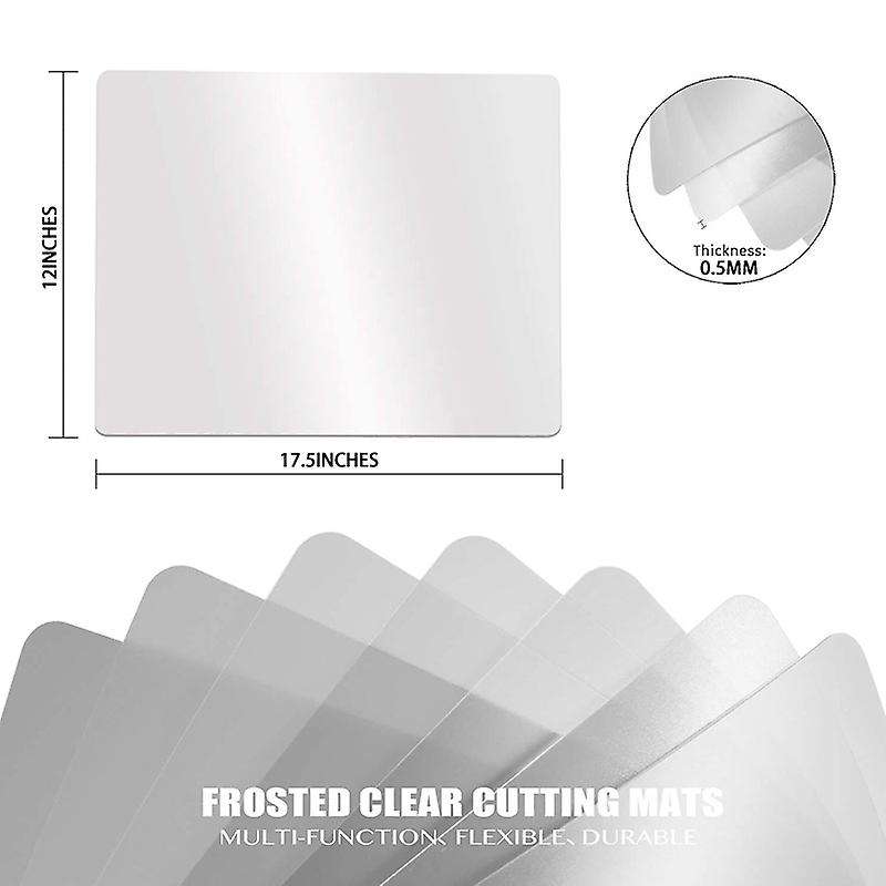 Clear Flexible Plastic Cutting Board Mats,17.5 X 12 Inches,set Of 7