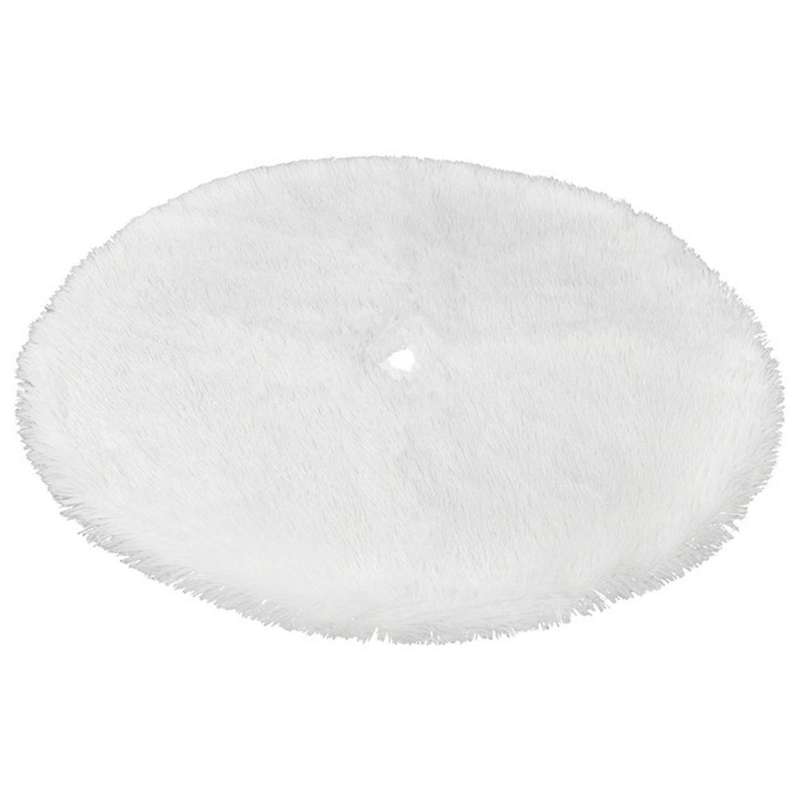 1pcs 90cm White Christmas Tree Skirt Plush Faux Fur Floor Mat