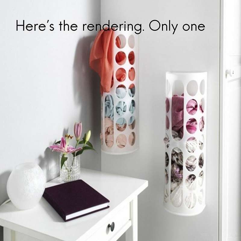 Multipurpose Folding Garbage Bag Storage Box Wall Hanging White