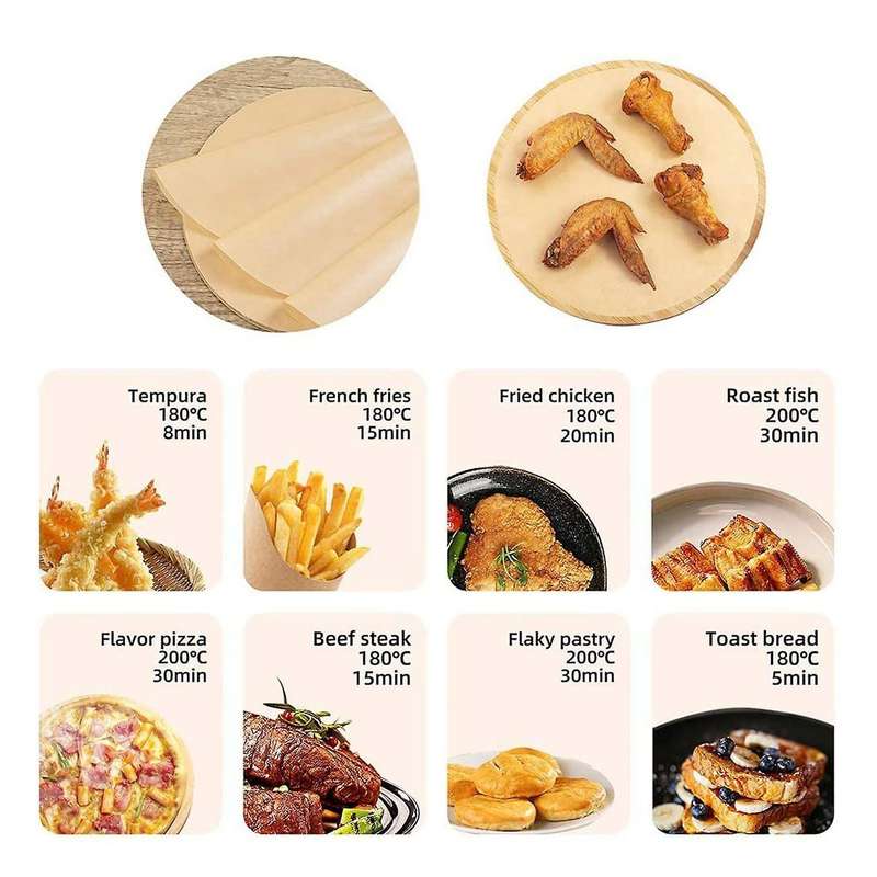 Air Fryer Parchment Paper, 9 Inch Air Fryer Liners, 200pcs