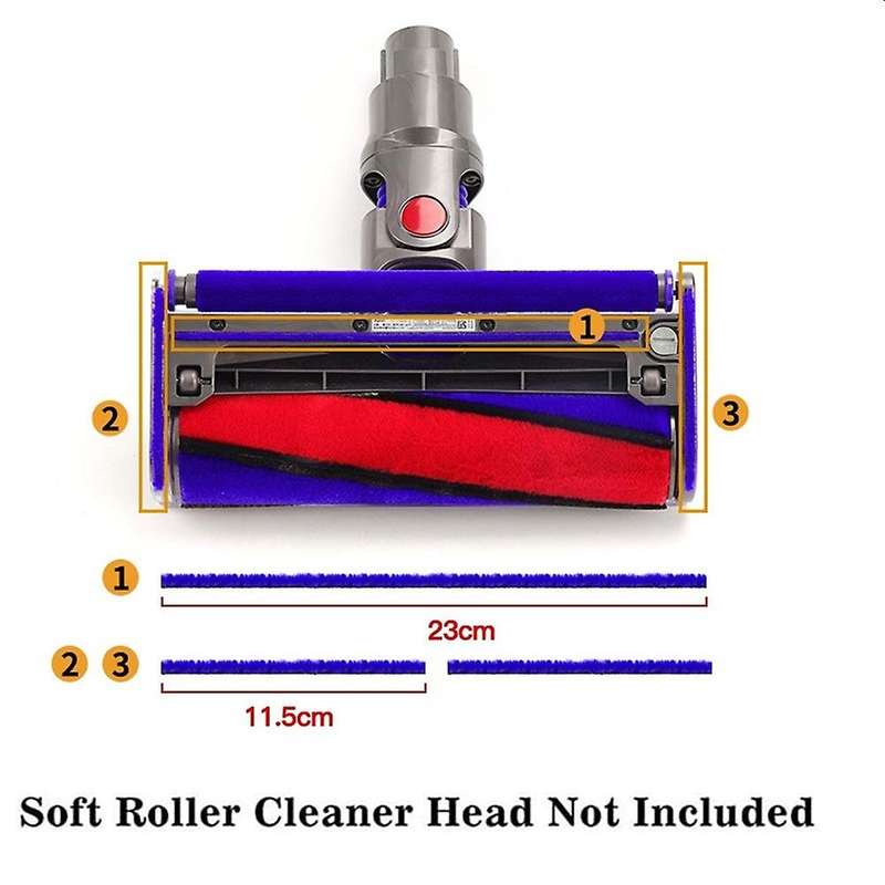 Soft Velvet Roller Suction Head with Soft Plush Strips for Dyson