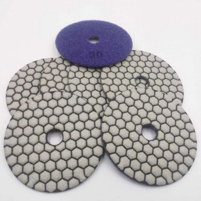 6pcs Dia 4inch/100mm Grit 30 Diamond Dry Polishing Pads for Granite
