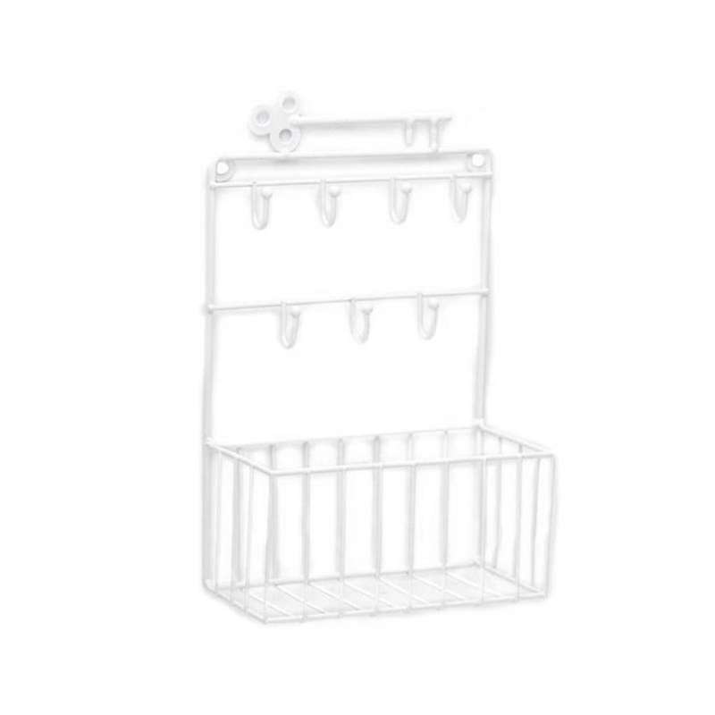 Wall Mounted Mail and Key Holder Rack Organizer Pocket (white)