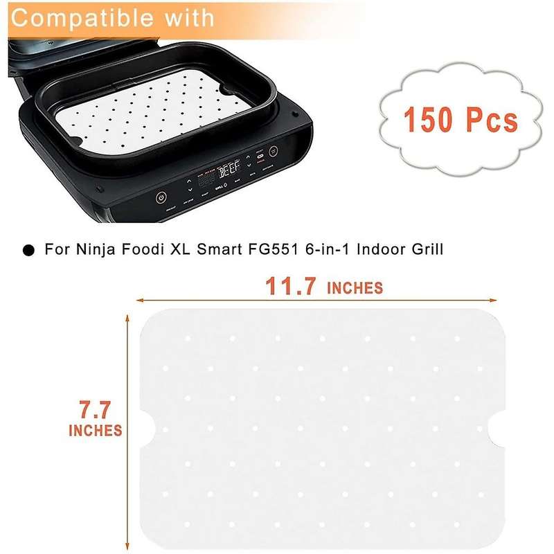 150 Pcs Air Fryer Parchment Paper Liners, for Ninja Foodi Fg551 Smart