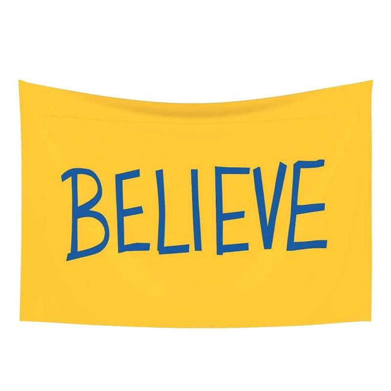 Believe Poster Aesthetic Tapestries Small Art Wall Hanging Throw B