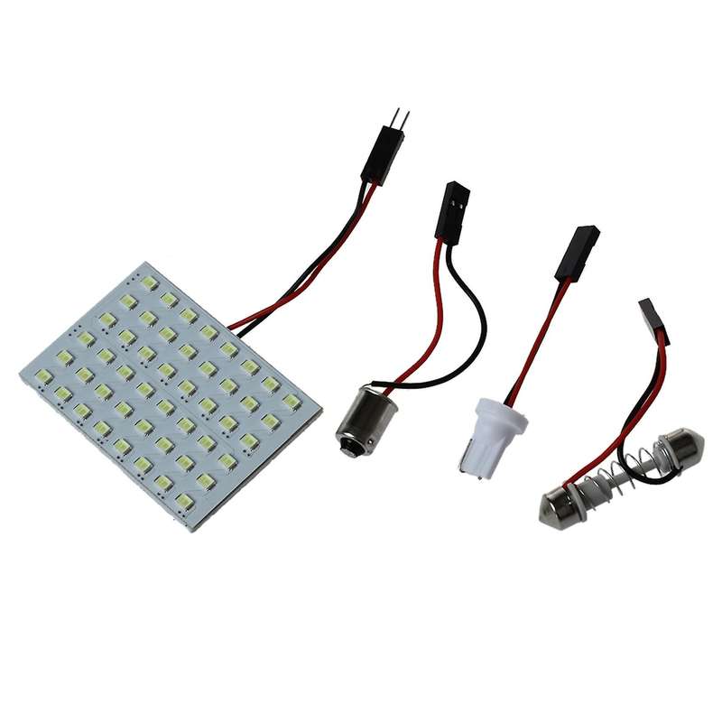 5pcs Car Interior Light Panel 48 Smd Led T10 Ba9s Dome Bulb Adapter