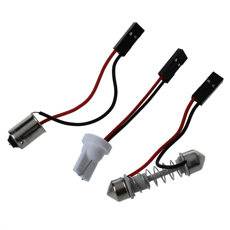 5pcs Car Interior Light Panel 48 Smd Led T10 Ba9s Dome Bulb Adapter