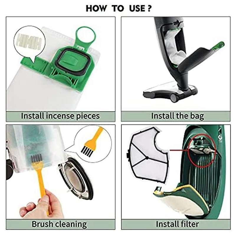 For Kobold Vacuum Cleaner Bag Kit Compatible for Vorwerk Kobold-b