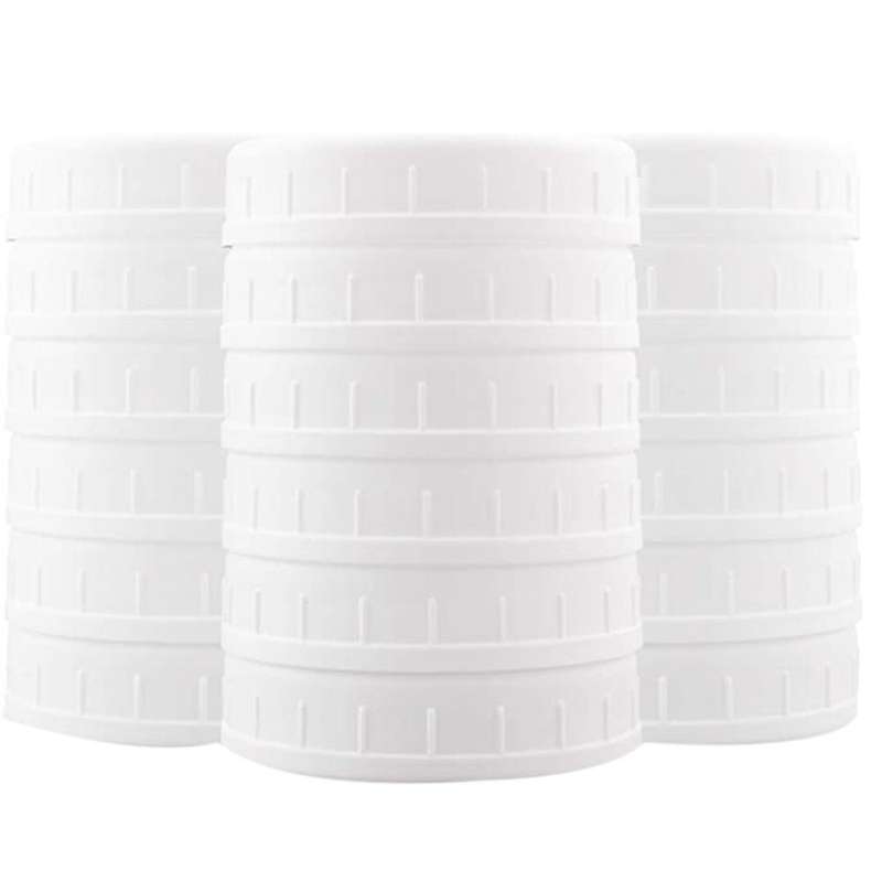 18 Pack Plastic Regular Mouth Mason Jar Lids for Ball, Kerr and More