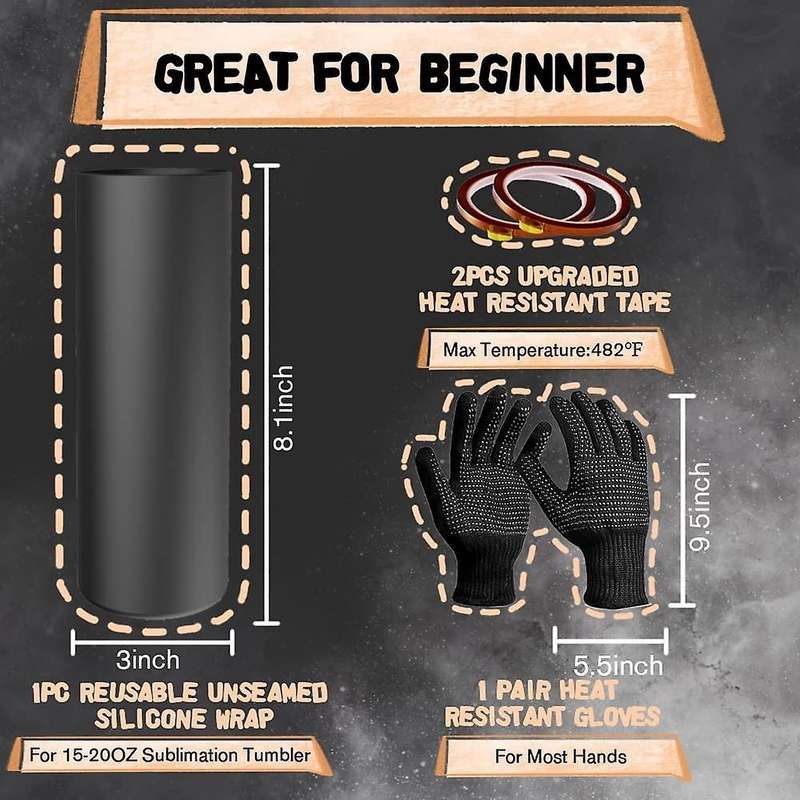 Sublimation Blanks, Sublimation Kit Silicone Wraps for Tumblers