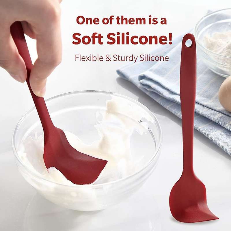 5pcs Silicone Spatula Set with Heat Resistant,silicone Spatula,red