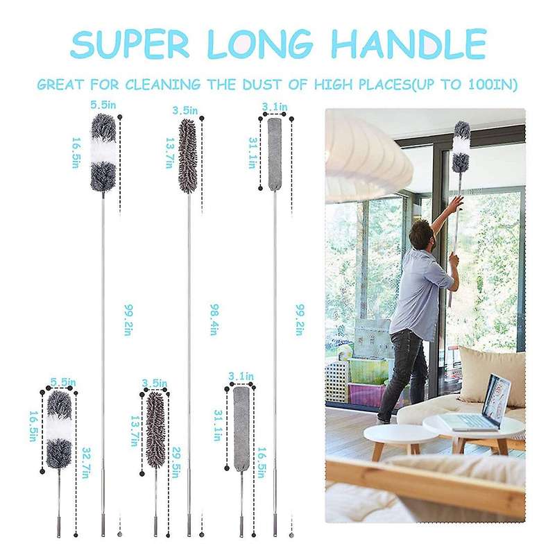 6pcs Duster Cleaning Kit,microfiber Duster for Cleaning Dust Cobweb