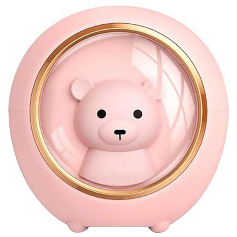 200ml Usb Humidifier Household Colorful Night Light Space Bear Pink