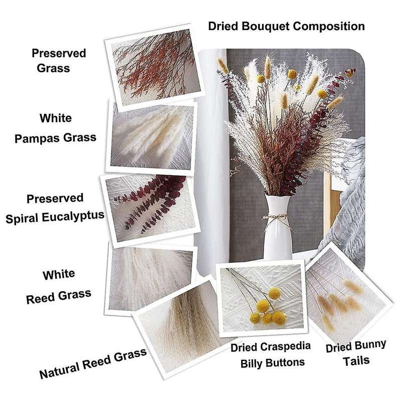 Natural Dried Flower Bouquet,for Vase,home Table Wedding Party Decor