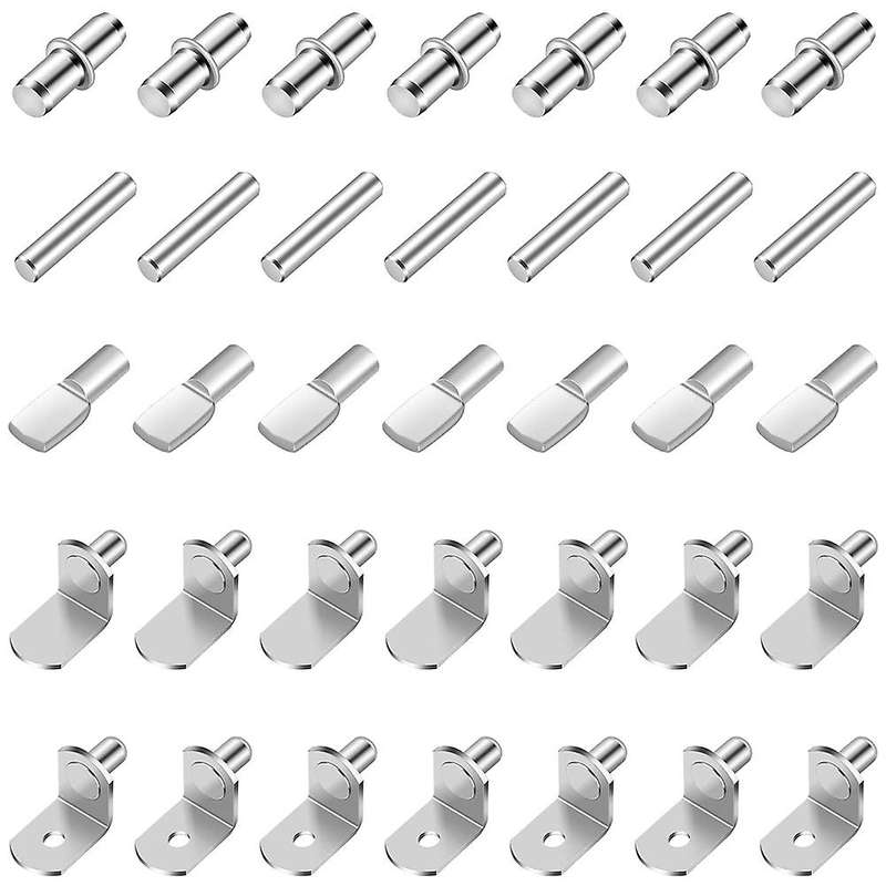 86 Pieces 5 Styles Shelf Pins Kit,nickel Plated Shelf Bracket Pegs