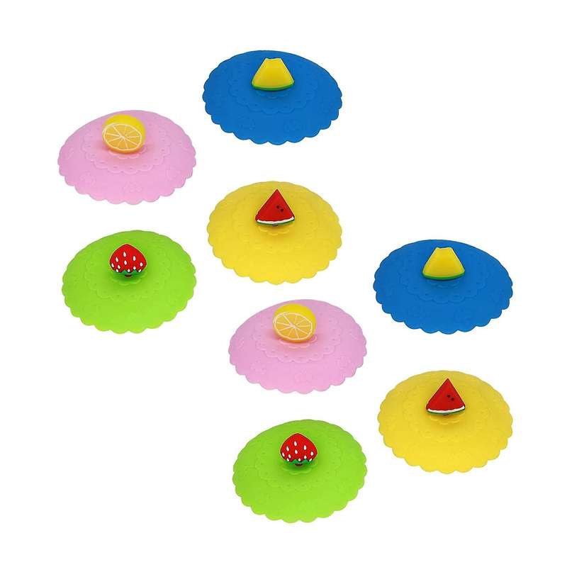 8 Pack Silicone Cup Lids, Coffee Mug Suction Airtight Seal Lid Cap
