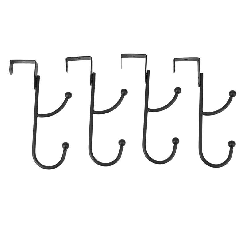 4pcs Decorative Over Door Double Hook for Coats,hoodies,hats,scarves