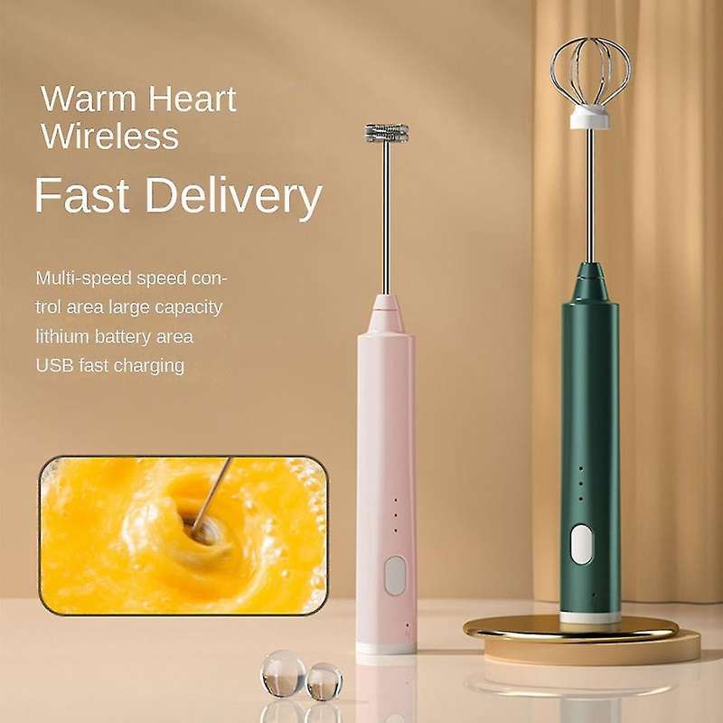Electric Whisk Usb Recharge Three Speed Kitchen Cooking Tool Green