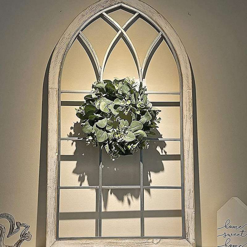 2 Pack Green Eucalyptus Wreath Round Wreath Artificial Wreath