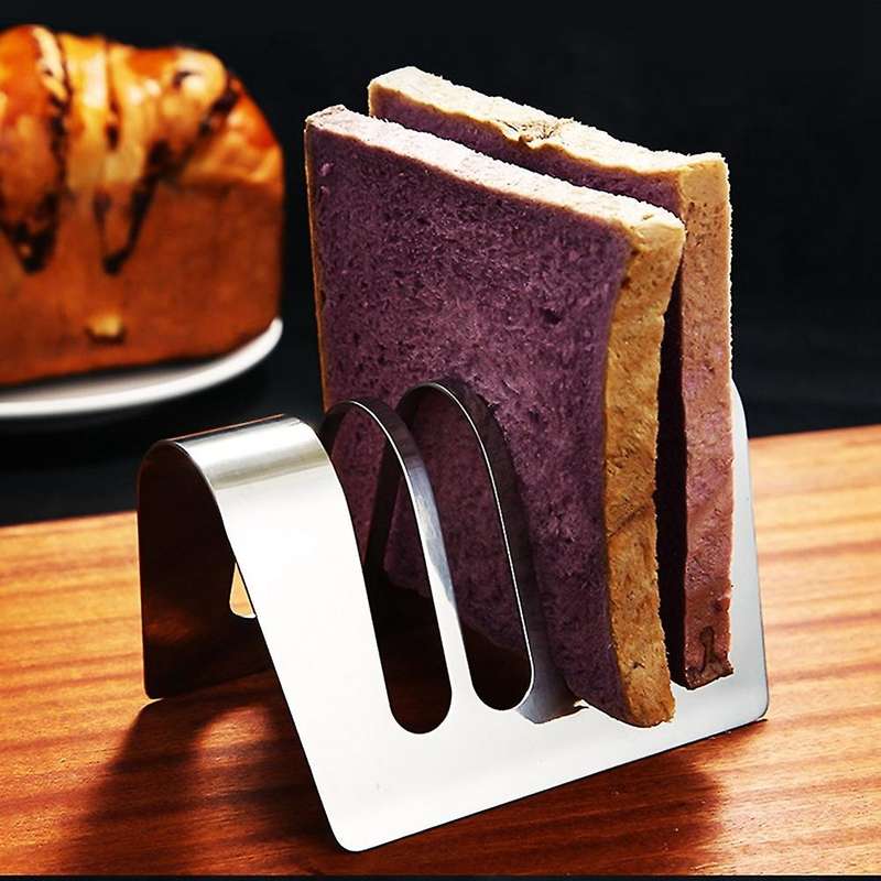 Toast Bread Holder 4 Slice Slots Bread Loaf Stand Stainless Steel