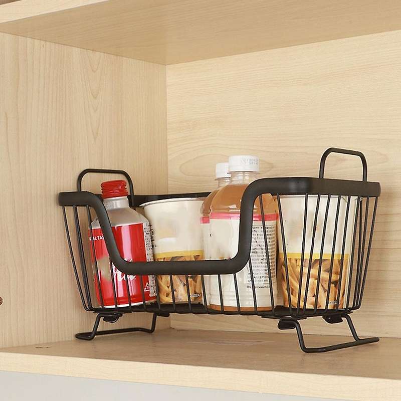 Stackable Storage Basket Kitchen Table Multi-layer Rack(white)