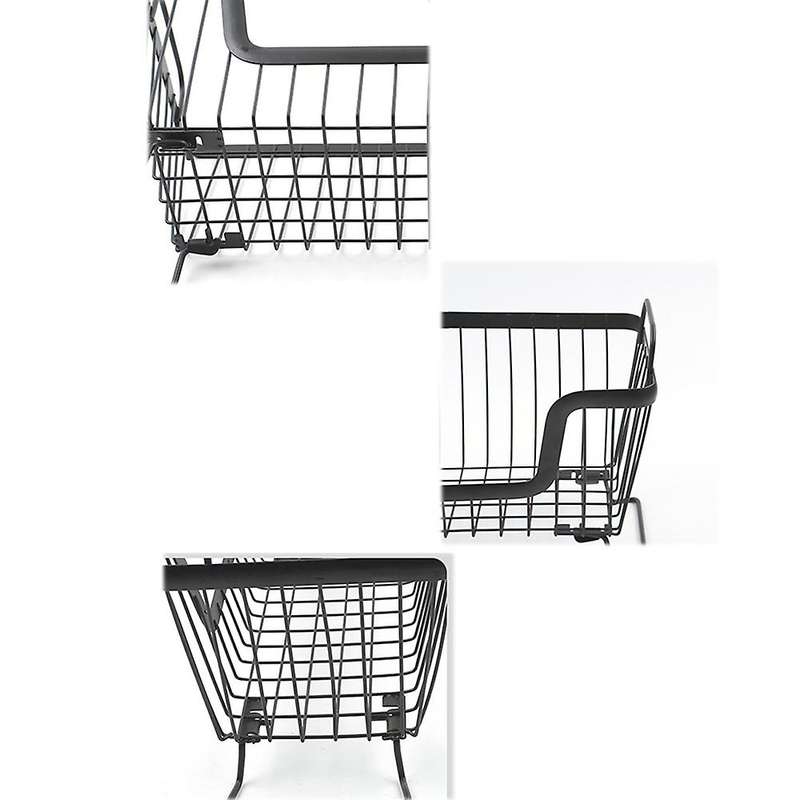 Stackable Storage Basket Kitchen Table Multi-layer Rack(white)